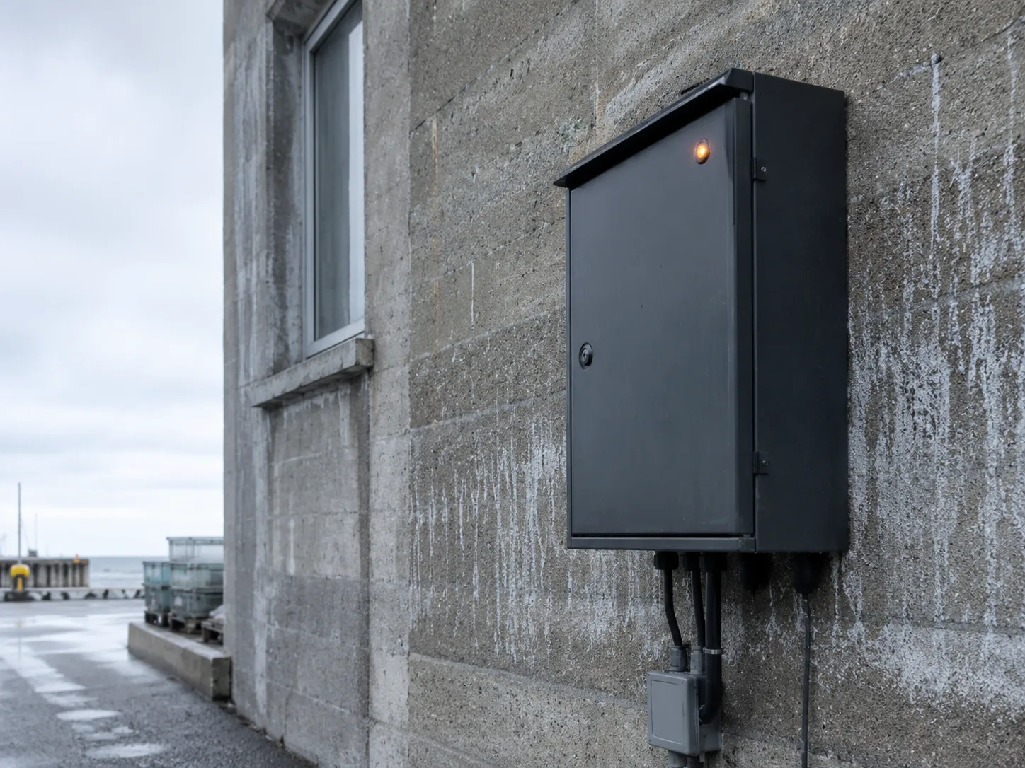 Marine dock charging installation