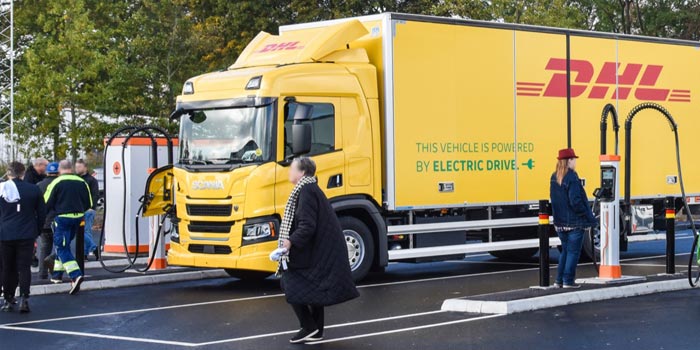 DHL electric truck charging